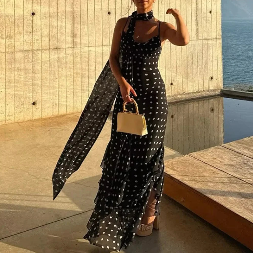 Elegant High-Waist A-Line Maxi Dress