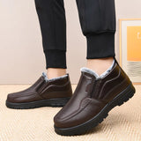 Men’s Waterproof Leather Snow Boots – Anti-Slip Winter Warmth