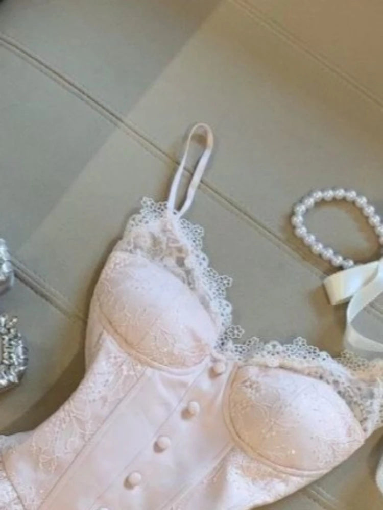 2026 Summer Sweet Pure Desire Style Party Outfit New Sexy Camisole Top + Bodycon Skirt Suit France Elegant Two Piece Set 2026