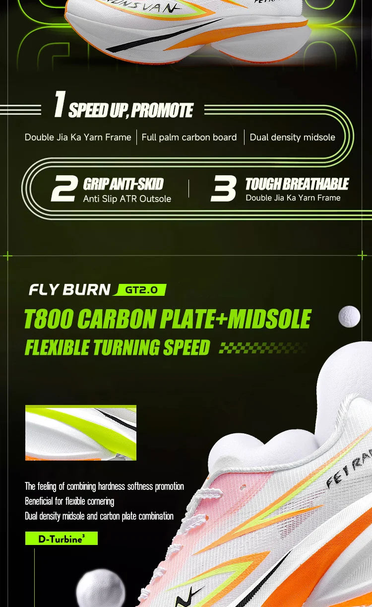 IRUNSVAN T800 Carbon Plate Running Shoes - Lightweight Racing Shoes for Men & Women - Marathon Training, Cushioned & Anti-Slip