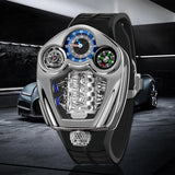 PINDU Design Men's Watch Top Brand Luxury Business Watch Men's Compass Waterproof Quartz Wristwatches Silicone Strap P6658