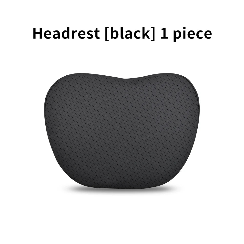 OULEX For Tesla Model 3 Y/Juniper Flocking/Leather Car Seat Neck Pillow Soft Memory Neck Pillow High-Quality Headrest Support