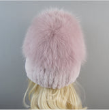 Women's Luxury Rex Rabbit & Fox Fur Beanie Hat