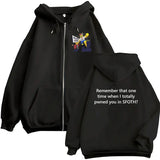 Blame John Meme Oversized Zip-Up Hoodie