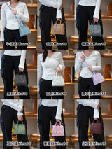 New Tote Bag French Cowhide Handmade Bag Niche Laser Engraved Hollow Leather Vegetable Basket Bag Casual Versatile Temperament
