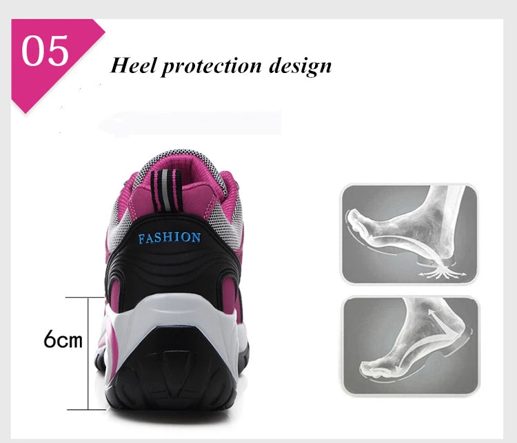 SALUDAS women casual sneakers Non-slip thick-soled height-enhancing casual running shoes light walking sheos