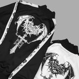 Japanese Punk Style Hoodies Coats Y2k Aesthetic Women Printing Oversized Jackets Gothic Csual Grunge Double Zippers Sweatshirts
