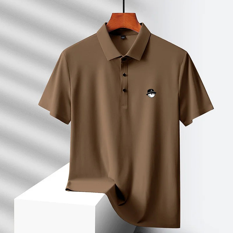 Men's Ice Silk Golf Polo Shirt – 10 Colors, M to 5XL