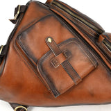 Single Shoulder Bagpack Genuine Leather Chest Bag Outdoor Riding Bag Chest Packs For Biker Men Male Sling Bags Cow Leather