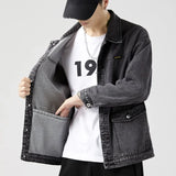 Men's Stylish Blue Denim Jacket – Loose Fit Casual Y2K Jean Coat (USA Made)