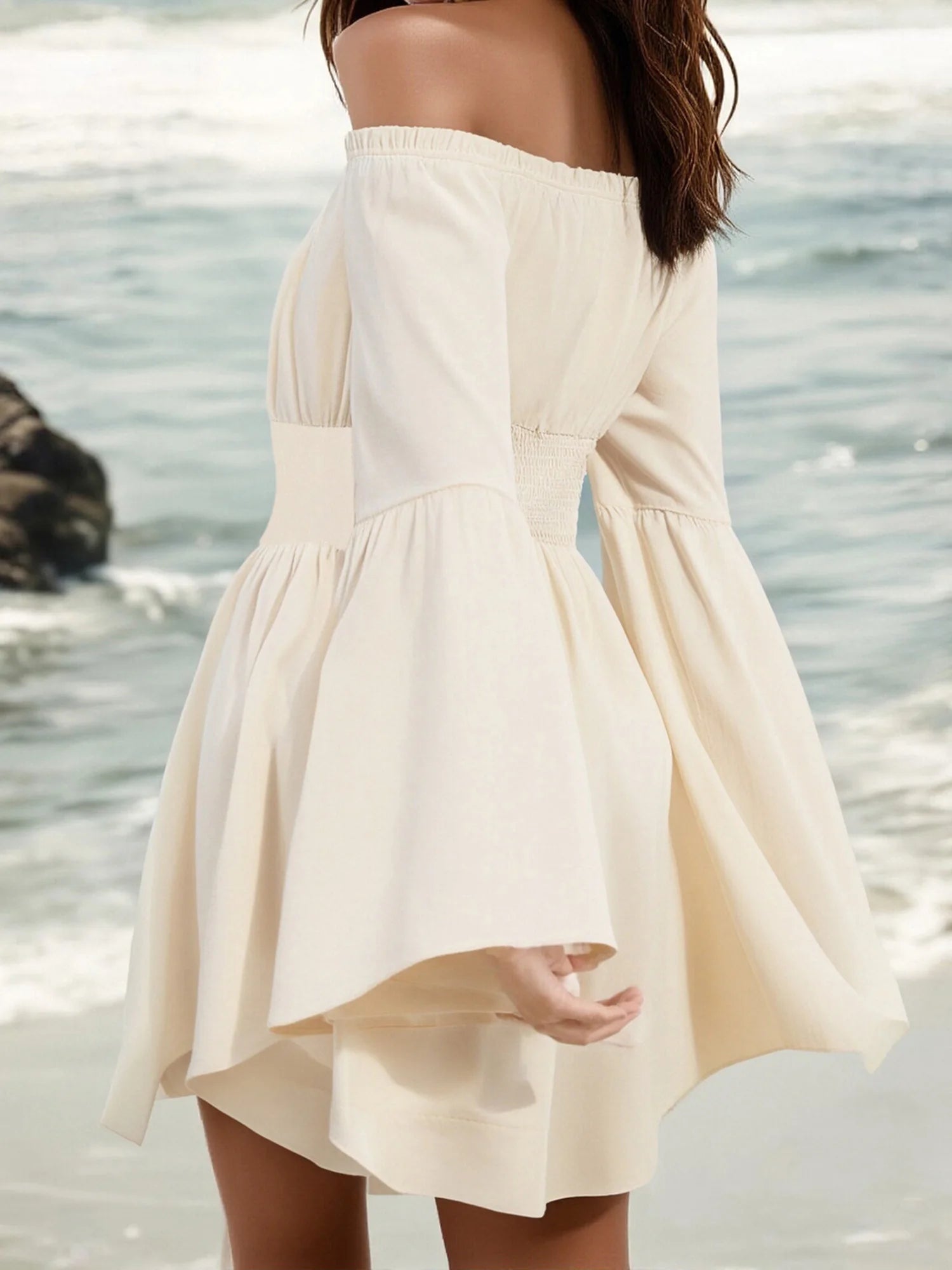 Elegant Off-Shoulder Velvet Midi Dress
