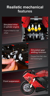1043PCS CaDA 1:6 Scale Replica "Suzuki Hayabusa" 25th Anniversary Commemorative Edition Building Block Set