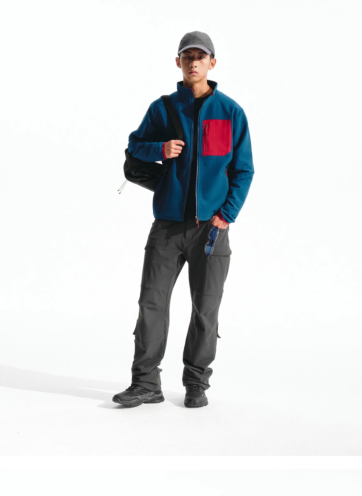 Outdoor Hiking Windproof Fleece Lined Stand Collar R2 Jacket Four Way Stretch Microfiber Polyester Spandex Keine Zeichen KZC