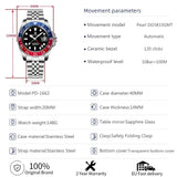 PAGANI DESIGN GMT Automatic Watch — Sapphire Crystal, 10-Bar Waterproof, 40mm