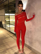 Elegant Sparkle Off-Shoulder Jumpsuit