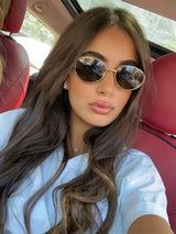 Oval Frame Women's Vintage Sunglasses | UV400 Metal