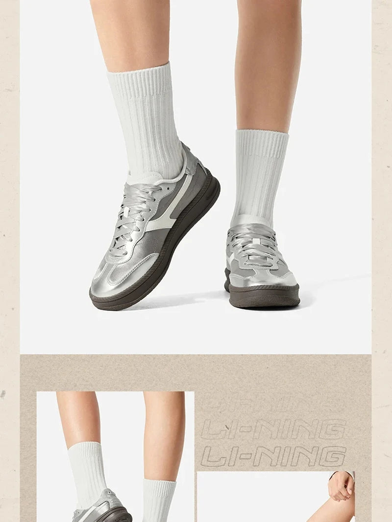 Li-Ning Women's LN IVY Lifestyle Shoes Comfortable Retro Stylish Wearable LiNing Classic Casual Shoes AGCV028
