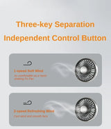 360° Dual Head Car Seat Fan with LED & 3-Speed Control