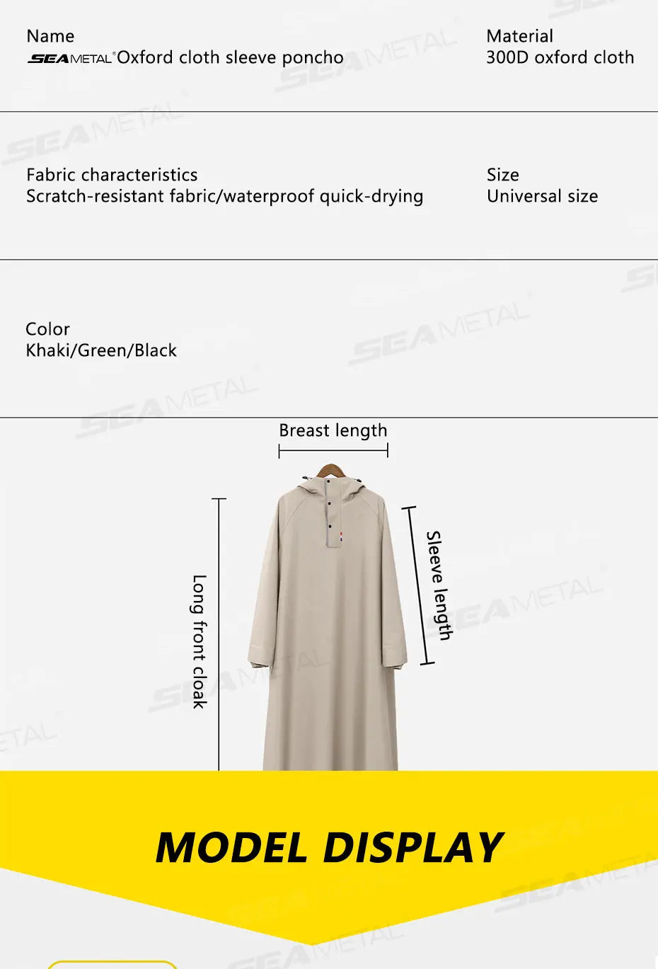 BLALION Thicken Oxford Waterproof Rain Poncho
