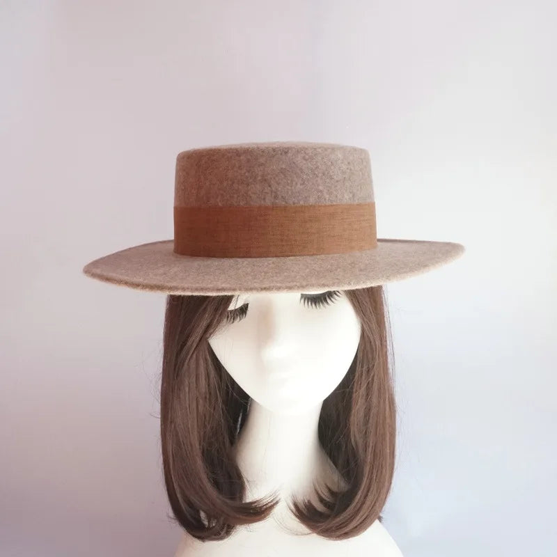 Wool Felt Fedora & Boater Hat – Wide Brim, Unisex