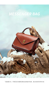 Genuine Leather Women Luxury Bag High Quality Simple Vintage Fashion Postman Handbags Ladies 2025 Shoulder Green Small Bag