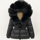 Real Fox Fur Hooded Duck Down Puffer