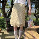 Vintage High-Waist Pleated A-Line Skirt