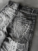 Y2K Retro Centipede Embroidered Oversized Wide-Leg Gothic Jeans