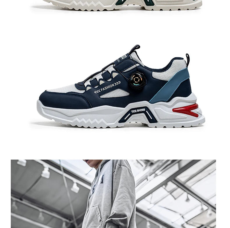 Men's Rotating Buckle Casual Sports Sneakers
