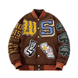 Retro Embroidery Varsity Jacket