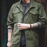 Men's Vintage Military Field Jacket – Cotton Zip Coat
