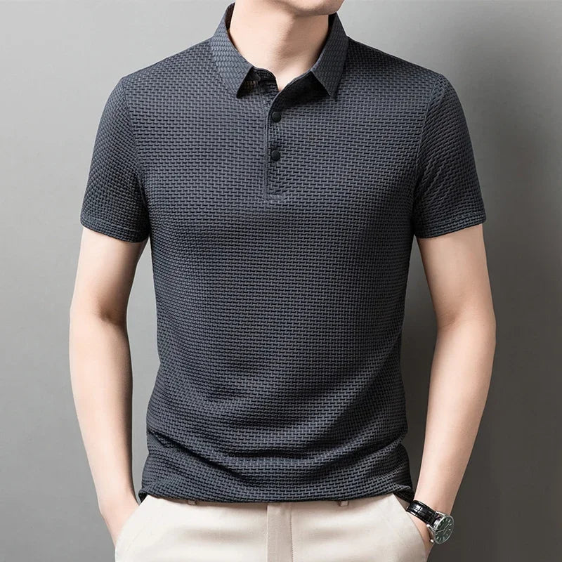 Men's Solid Color Polo Shirt | Breathable Summer Business Casual