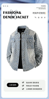 Autumn New Men's Denim Jacket Korean Stylish Luxury Clothing Handsome Casual American Streetwear Couple's Outerwear Denim Coats