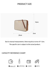 Michael Kors Ole Jet Set Item Large Women'S Pvc With Leather Single Shoulder Crossbody Bag Small Square