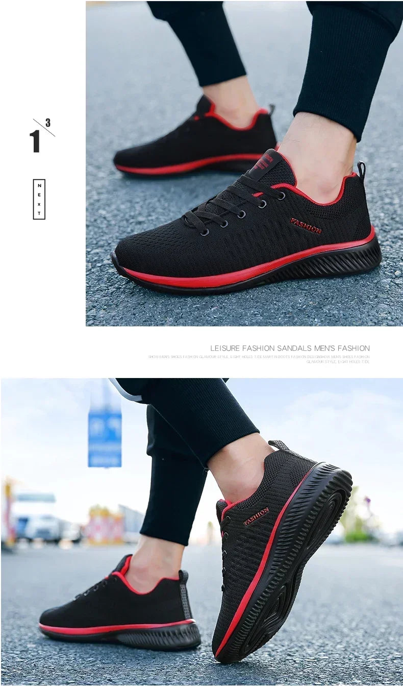 Men's Lightweight Knit Sneakers | Breathable Mesh Athletic Shoes