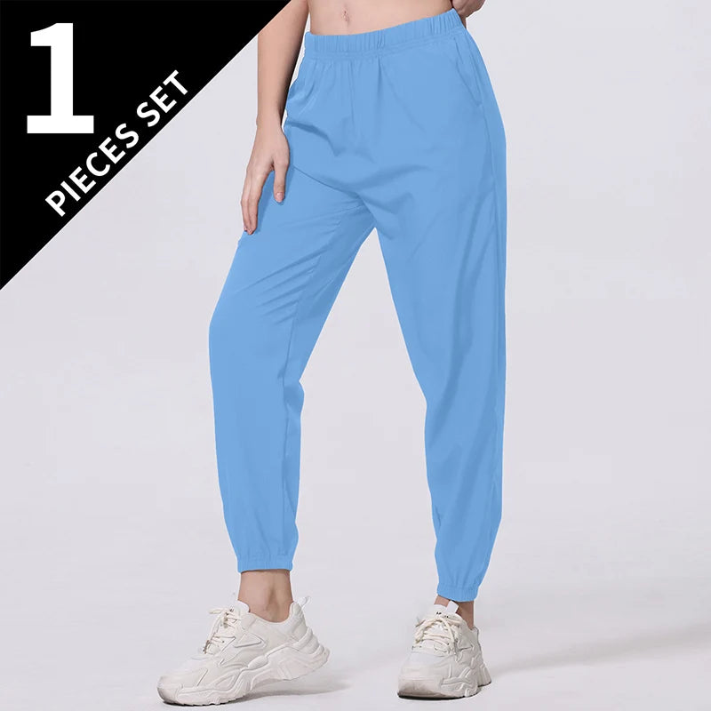 Women's Ankle-Length Harem Pants with Pockets