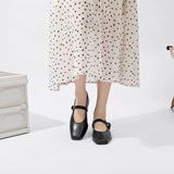 AIYUQI Mary Jane Ballet Flats | Genuine Leather Square Toe