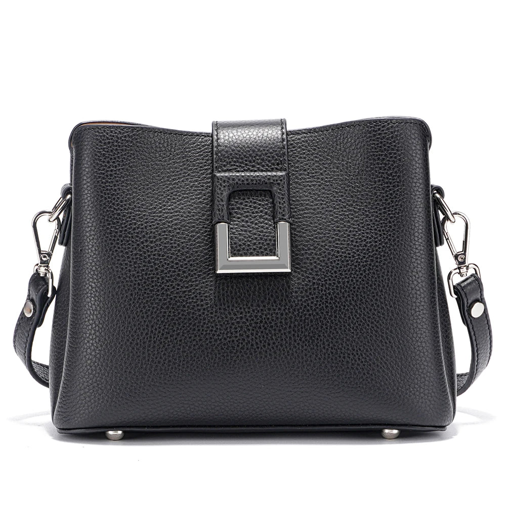 Zency Genuine Leather Bucket Shoulder Bag for Women