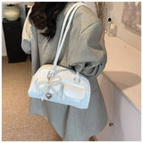 Fashionable Underarm Bow Bag for Women 2024 Korean Edition New Simple Leisure Pillow Bag Trendy Versatile Shoulder Bag