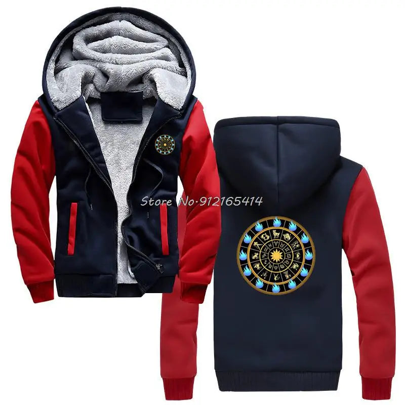 Saint Seiya Men's Thick Zip-Up Anime Hoodie