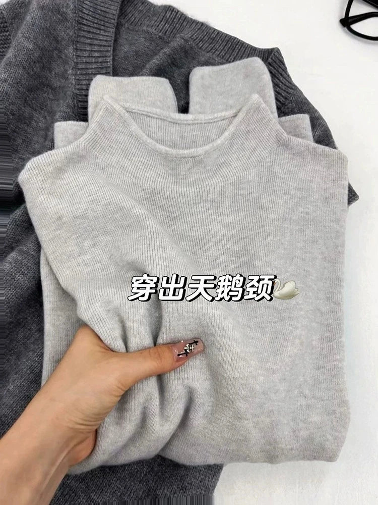 Women's Mock Neck Slim Fit Knit Sweater