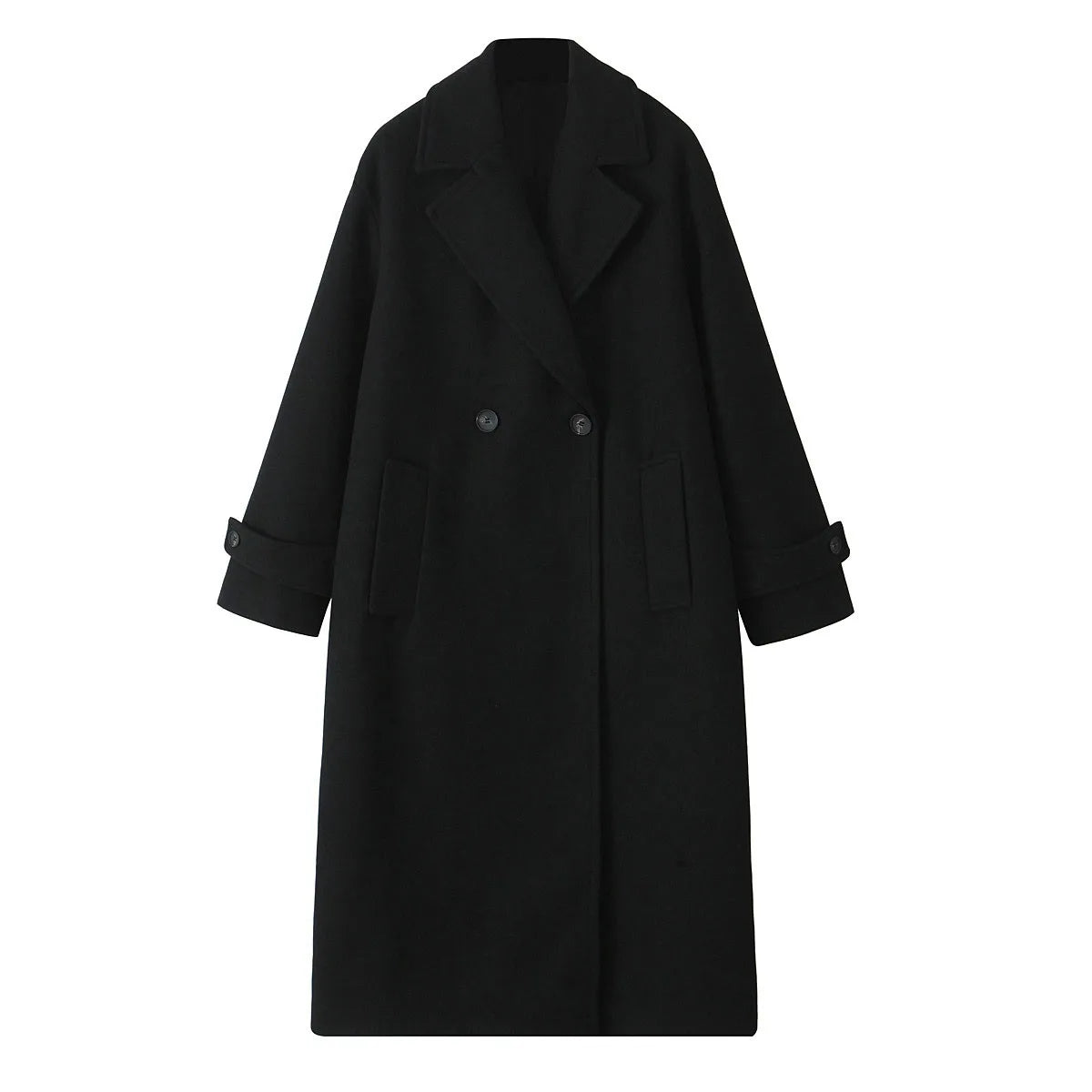 Tri-Color Luxury Loose Collar Coat