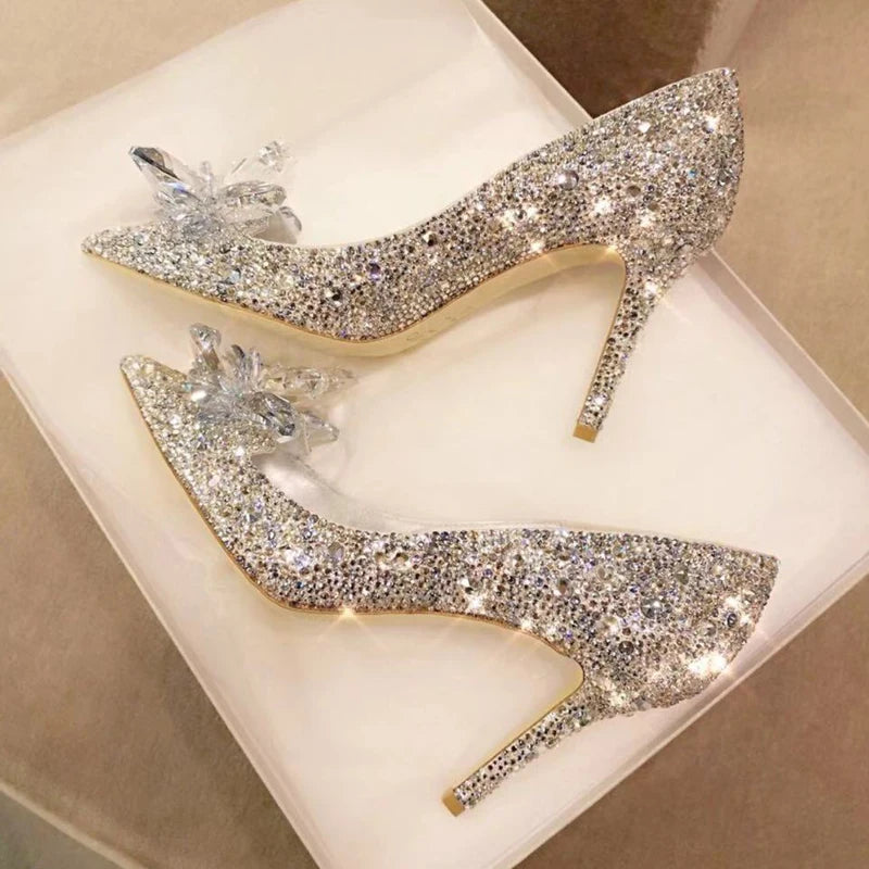 Women's Rhinestone Pointed-Toe Wedding Pumps