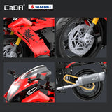 1043PCS CaDA 1:6 Scale Replica "Suzuki Hayabusa" 25th Anniversary Commemorative Edition Building Block Set