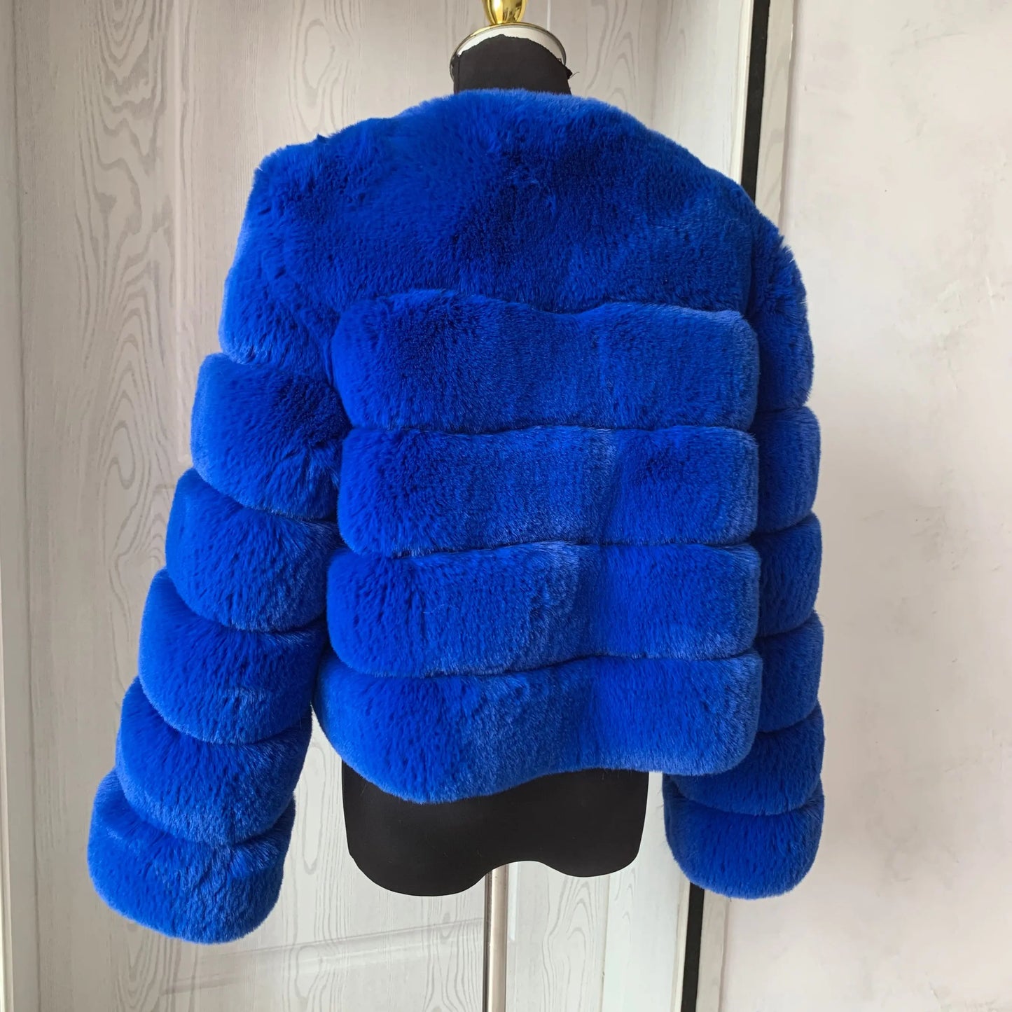 Elegant Winter Faux Fox Fur Crop Jacket
