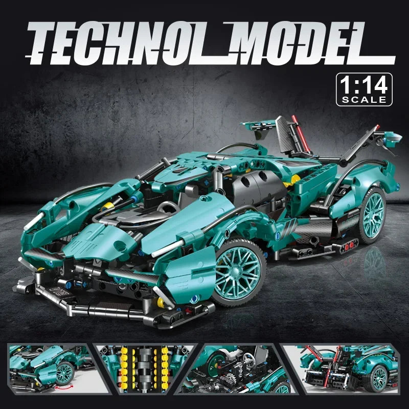 Creative DIY Racing Car Model Building Bricks Kit Advanced MOC Construction Toys for Adults Boys Girls Holiday Gift Idea