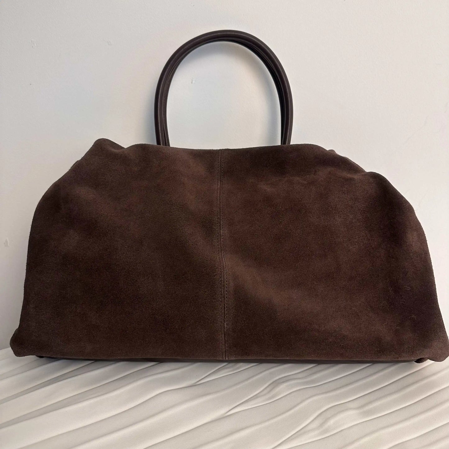 Motingsome Oversized 40cm Women Tote 100% Natural Suede Leather Lady Handbag Luxury Daily Bags Bowling Purses Matte Cowhide Bag