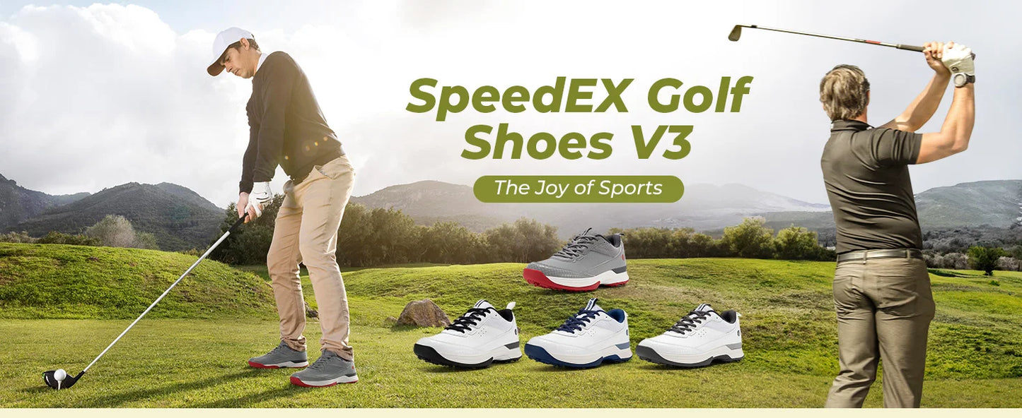 FitVille Wide Golf Shoes Men Professional Outdoor Water Resistant Golf Shoes for Course with Spikes