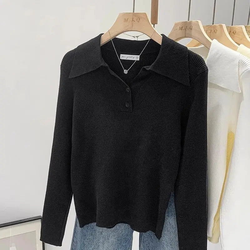 Women's Polo Collar Knit Sweater