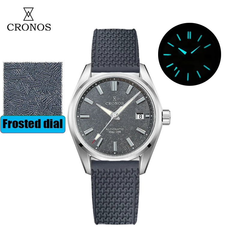 Cronos New 39mm Texture Luxury Men Business Dress Watches SW200 Automatic Mechanical Waterproof 100m L6037M
